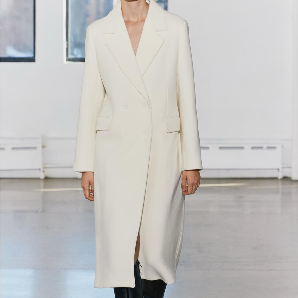 Zara Manteco Wool Blend Fitted Coat ZW Collection FW24/25 XS Ref 9047/632